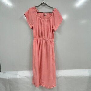 Universal Thread Large Coral Midi Dress | Smocked Waist Cottagecore Summer Casua